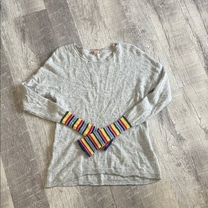 Kier+J Cashmere Stripe Sleeve Sweater